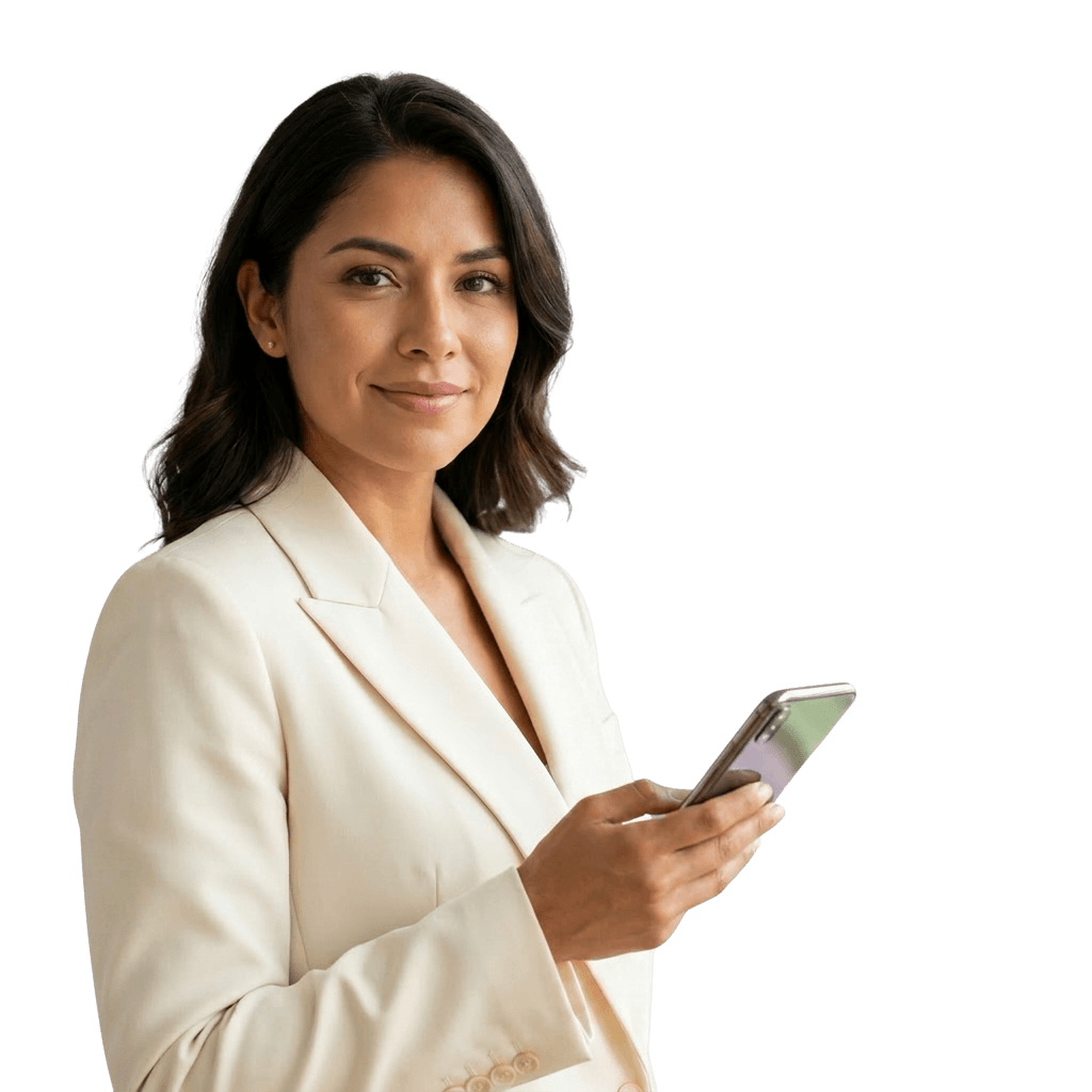 Mujer profesional con telefono